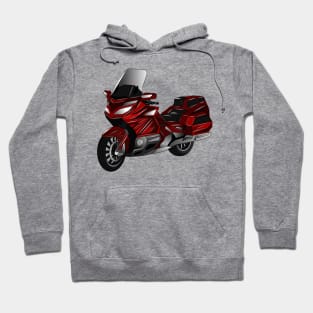 Touring motorcycle cartoon illustration Hoodie